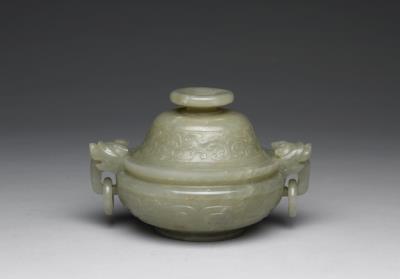 图片[2]-Jade incense burner with animal-mask pattern, Qing dynasty (1644-1911)-China Archive